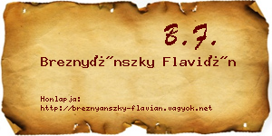 Breznyánszky Flavián névjegykártya
